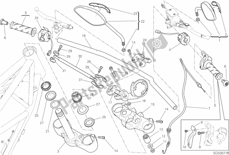 All parts for the Handlebar And Controls of the Ducati Scrambler Urban Enduro 803 2016